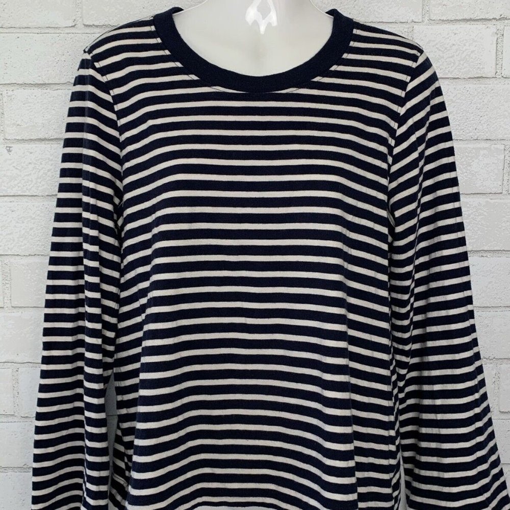 Madewell Rivet & thread bell-sleeve tee Striped Top Size L